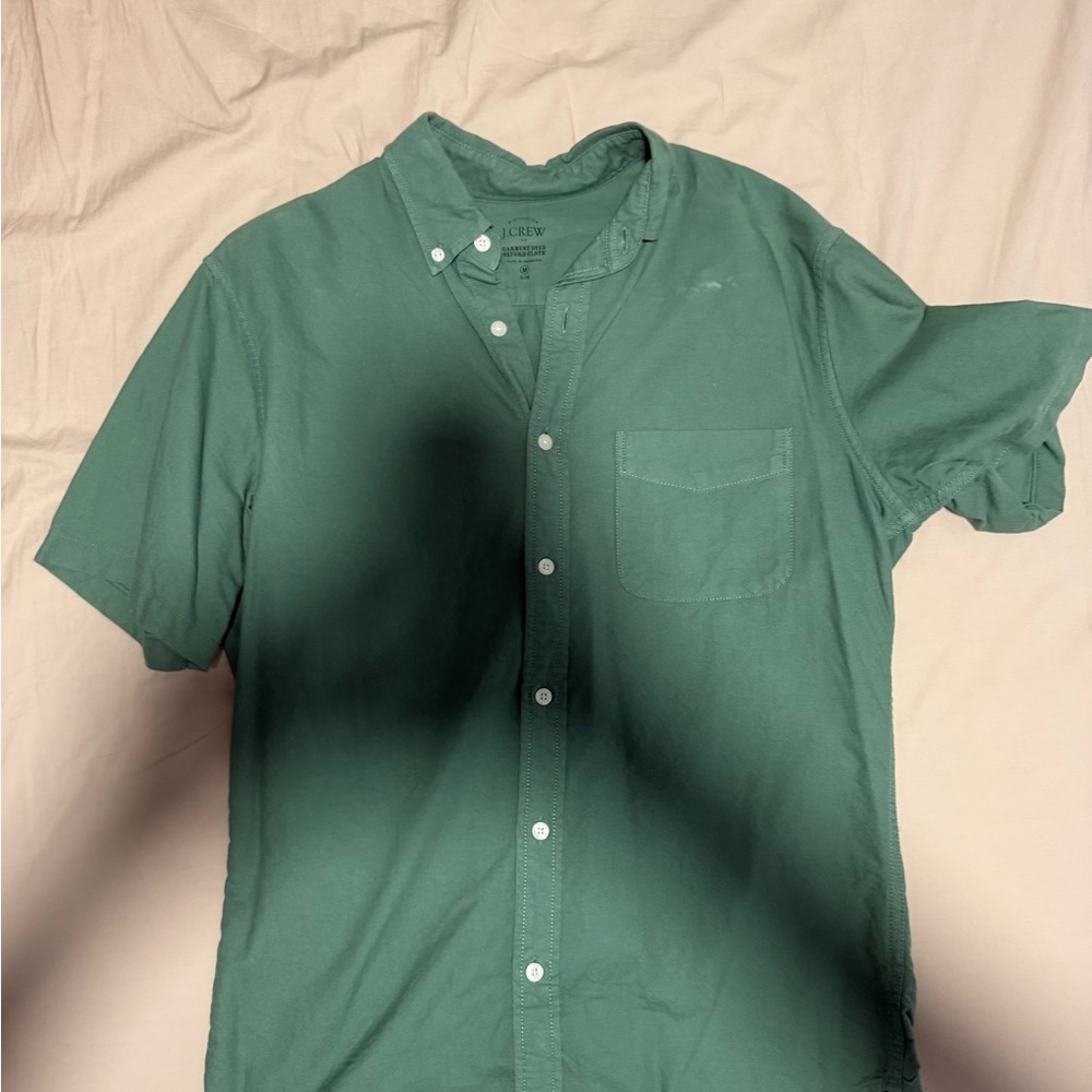 J. Crew Men's Casual Green Button Down Shirt
